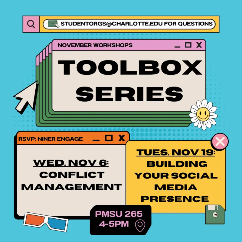 2 Toolbox workshops offered in November. On November 6th, we discuss conflict management. On November 19th, we discuss building your social media presence. 